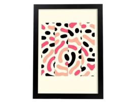 Perda Rosa 10. Pósters Com Ilustrações Abstratas No Estilo Geomé E Tric. Tons Rosa E De Bolo. Sem Quadro