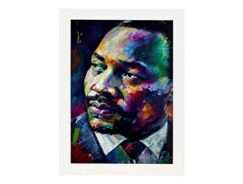 NACNIC Poster De Martin Luther King Jr Em Estilo De Retrato De Cor Ilustrações Animados De Personagens Históricos Famosos A3 Quadros Brancos