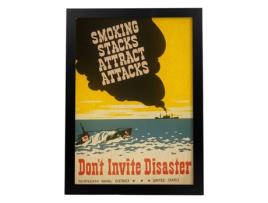 Pôster Vintage. Pôster Vintage Do Distrito Naval Dos Estados Unidos. Não Convida O Desastre. Sem Quadro