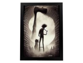NACNIC Lamble Mason Compassivo No Estilo De T Burton Ilustrações De Profissões E Negociações Inspiradas Na Arte Gótica E Escura A4 Quadro Preto