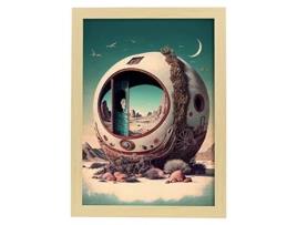 Cápsula Aconchegante Do Pôster NACNIC No Surrealismo Cinematográfico Ilustrações E Gravuras Danimados Abstratos E Artísticos Para A3 Wood Marcos