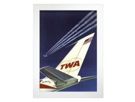 NACNIC Poster Publicação De Viagem Antigo Twa Airline Ilustrações De Anúncios Vintage Para Decoração De Interiores Agências De Viagens A3 Sem Quadro