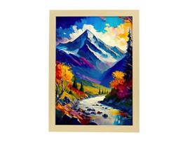 Cartaz NACNIC De Rakaposhi No Estilo De Tinta A Óleo Ilustrações De Monumentos E Cidades Em Estilo Fotográfico Em Cores A3 Wood Marcos