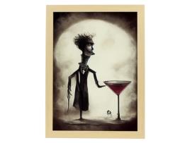 NACNIC Plach Tolerantente Do Estilo Do Estilo De T Burton Ilustrações De Negociações Inspiradas Na Arte Gótica E Escura Estrutura De Madeira A4