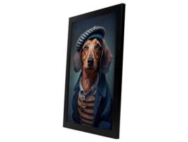 NACNIC Dachshund Estilo Cooperativo Estilo Fotografia Em Cores Ilustrações Engraçadas Realistas De Animais Com Roupas Humanas A3 Quadro Preto