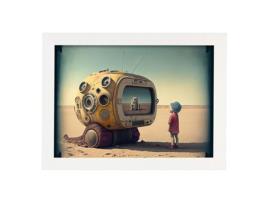 NACNIC Amarecle Poster Tv No Surrealismo Cinematográfico Ilustrações E Gravuras De Desenhos Animados Abstratos E Artísticos Para A4 Quadros Brancos