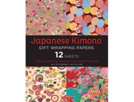 Livro japanese kimono gift wrapping papers: 12 sheets of high-quality 18 x 24 inch wrapping paper de edited by tuttle publishing (inglês)