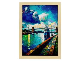 NACNIC Poster Do Canal Do Panamá No Estilo De Tinta A Óleo Ilustrações De Monumentos E Cidades Em Estilo Fotográfico Em Cores A4 Wood Marcos
