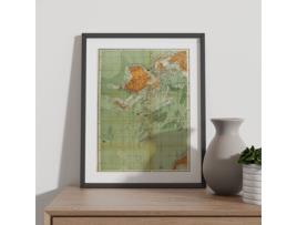 Cartazes Geográficos De NACNIC Em Estilo Vintage Oceania Mapa De 1893 Ilustrações De Mapamundis Antigos Em Tons De Sépia Tamanho A3 Com Armação Branca