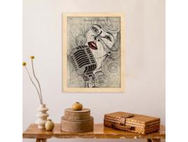 Pôster De Garotas Cantando. Meninas Com Textos. Design De Interiores Para Mulheres.