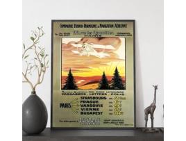 NACNIC Poster Publicação De Viagem Antigo Rota Francoromana Na Europa Ilustrações De Anúncios Vintage Para A3 Com Estrutura De Cor De Madeira