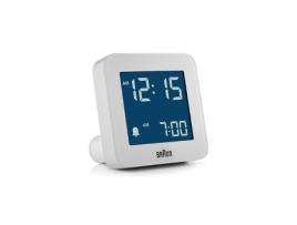 Relógio Digital Branco Lcd 7,5X7,5X4,5Cm BRAUN