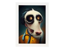 Lamina Veterinária Empática De NACNIC T Burton Ilustrações E Pôsteres De Animais Inspirados Na Arte Gótica E Sombria De Burton A4 Marco Blanco