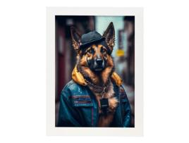 Folha De Pastor Alemão De NACNIC Em Estilo De Fotografia Em Cores Ilustrações Engraçadas Realistas De Animais Com Roupas Humanas A4 Marco Blanco