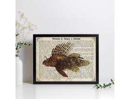 Pôster De Peixe Marinho. Limine De Peixes Escorpiin Com Definição. Design De Peixes Marinhos Com Definições.