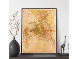 Cartazes Geográficos De NACNIC Em Estilo Vintage Nova Geografia Universal Ilustrações De Antigos Mapamundis A3 Com Estrutura De Cor De Madeira