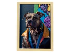 NACNIC Bold Italian Mastiff Lamina Em Estilo Fotográfico De Cores Ilustrações Engraçadas Realistas De Animais Com Roupas Humanas A3 Madeira De Madeira