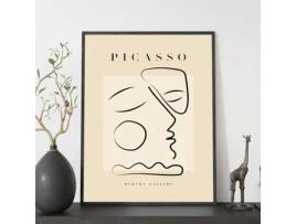NACNIC Picasso 45 Coleção Poster Ilustrações Na Exposição De Arte Surrealismo E Cubismo Para A3 Com Estrutura De Cor De Madeira