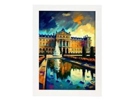 NACNIC Palace Poster De Versalhes No Estilo De Tinta A Óleo Ilustrações De Monumentos E Cidades Em Estilo Fotográfico Em Cores A3 Quadros Brancos