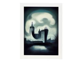 NACNIC Torre De London Plate Imaginativo No Estilo De T Burton Ilustrações De Monumentos Países Inspirados Na Arte Gótica Designa4 Marco Blanco