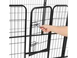 Parque para Cães  8 Painéis (Preto - 80x80cm - Aço Inóxidável)