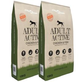 Ração premium cães Adult Active Chicken & Fish 2 pcs 30 kg