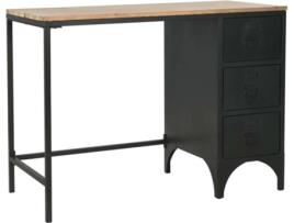 Secretária VIDAXL Com pedestal (100x50x76cm - Madeira Abeto e Aço)