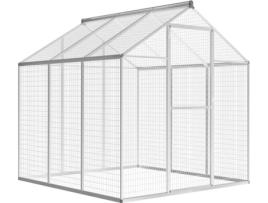 Galinheiro VIDAXL (Branco - 183x178x194cm - Alumínio)