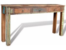 Mesa Consola ART PLANET 3 Gavetas Madeira Reciclada (150x30x75cm)