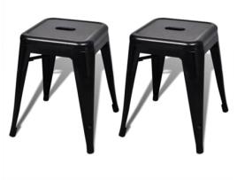 2 Bancos  empilháveis metal preto