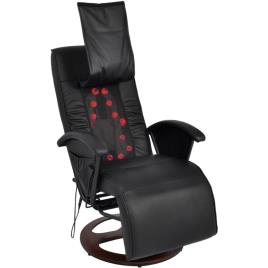 Cadeira de massagens shiatsu couro artificial preto