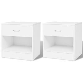 Mesa de cabeceira 2 pcs gaveta branca