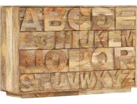 Armário  alfabeto e 6 gavetas mangueira maciça (120x35x79 cm)