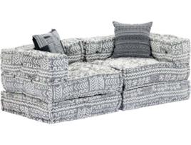 Sofá-Cama VIDAXL modular 2 lugares tecido cinzento claro