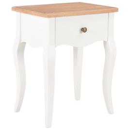 Mesa-de-cabeceira 40x30x50 cm pinho maciço branco e castanho