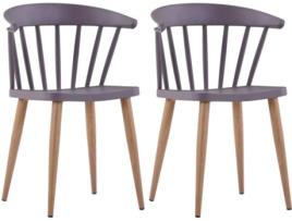 Conjunto 2 Cadeiras de Refeição VIDAXL 247289 Plástico Cinzento