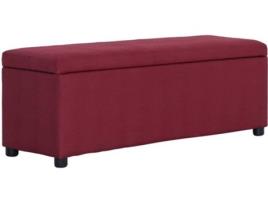 Banco  c/ compart. arrumação 116 cm poliéster vermelho tinto