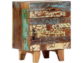 Mesa de Cabeceira ART PLANET Madeira Recuperada Esculpida (40x30x50 cm)