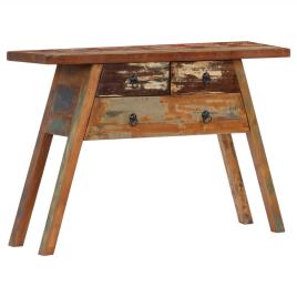 Mesa Consola  Madeira Recuperada Maciça (110x30x75cm)