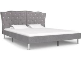 Cama VIDAXL 280541 Tecido  (Compatível com Colchão: 180x200 cm)