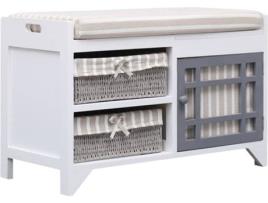Banco  corredor 70x335x45 cm madeira paulownia branco