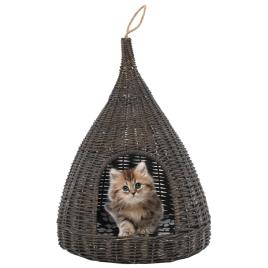 Cama para Gatos  Com Almofada (Cinzento - 40x60cm - Salgueiro)