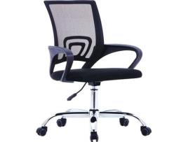 Cadeira de Escritório Operativa  Com encosto Preto (Malha e Tecido)