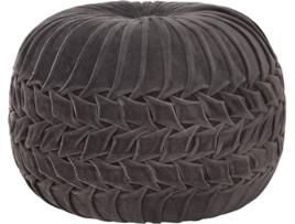 Pufe  veludo algodão design smock 40x30 cm antracite