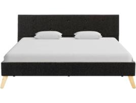 Cama  284813 Tecido Cinzento Escuro (140x200 cm)