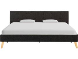 Cama  284814 Tecido Cinzento Escuro (160x200 cm)