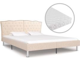 Cama + Colchão  180x200 cm tecido bege