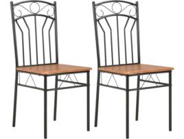 Conjunto 2 Cadeiras de Refeição VIDAXL 281399 Mdf Castanho
