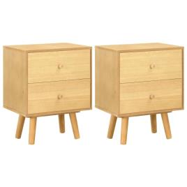 Mesas de cabeceira 2 pcs 40x30x50 cm madeira de pinho maciça