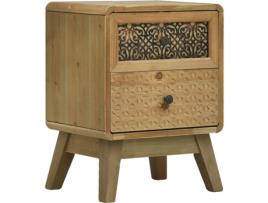 Mesa de Cabeceira ART PLANET Madeira Castanha (37x30x51 cm)